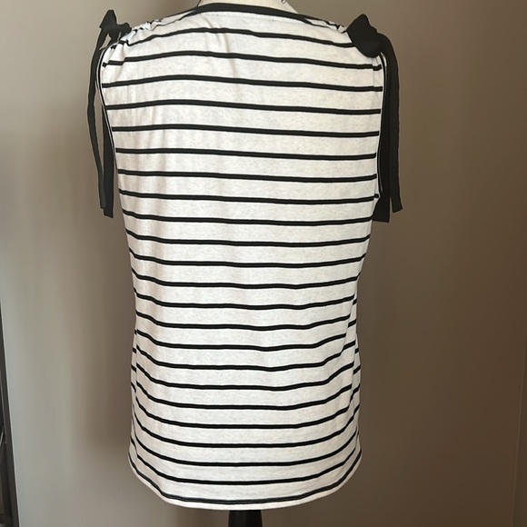 NEW White House Black Market Black & White Stripe Tank Bows - Picture 3 of 6